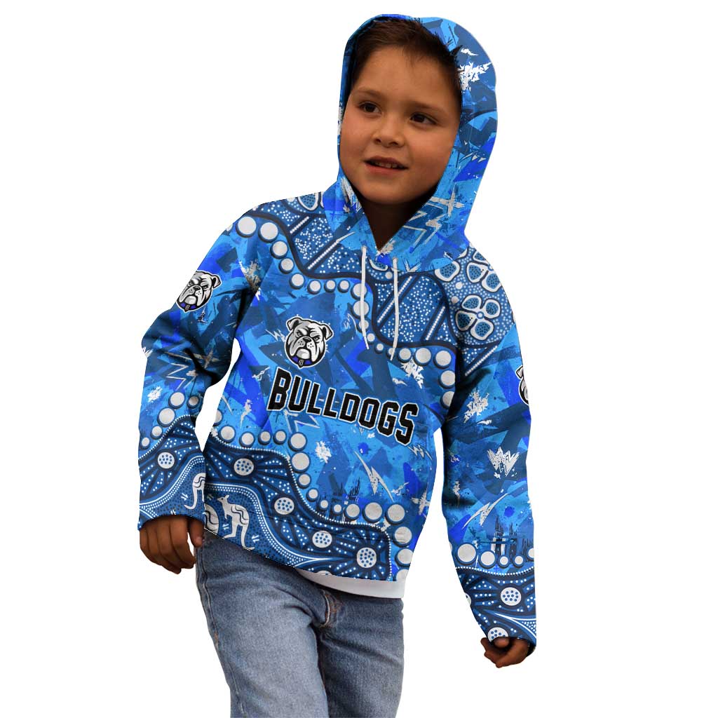 Personalized Canterbury-Bankstown Bulldogs Kid Hoodie Aboriginal Pattern with Graffiti Style Design