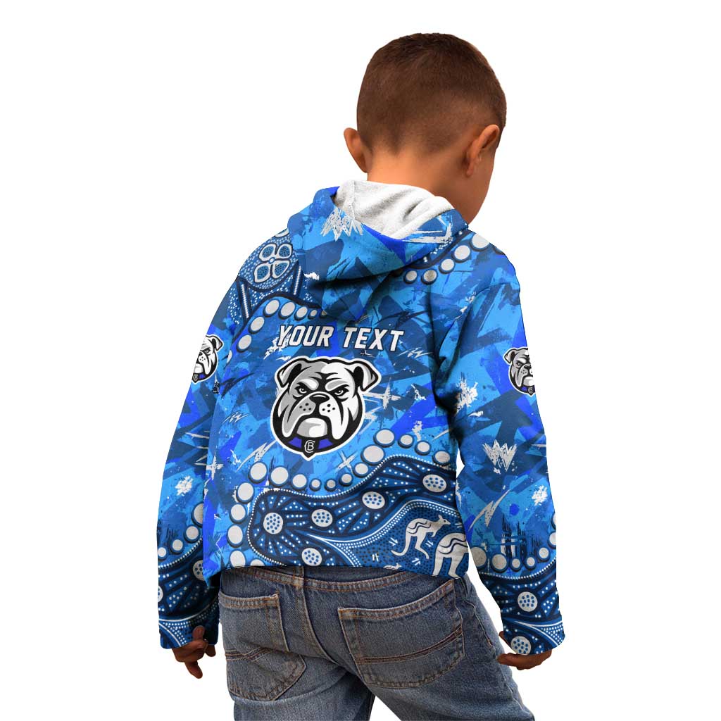 Personalized Canterbury-Bankstown Bulldogs Kid Hoodie Aboriginal Pattern with Graffiti Style Design