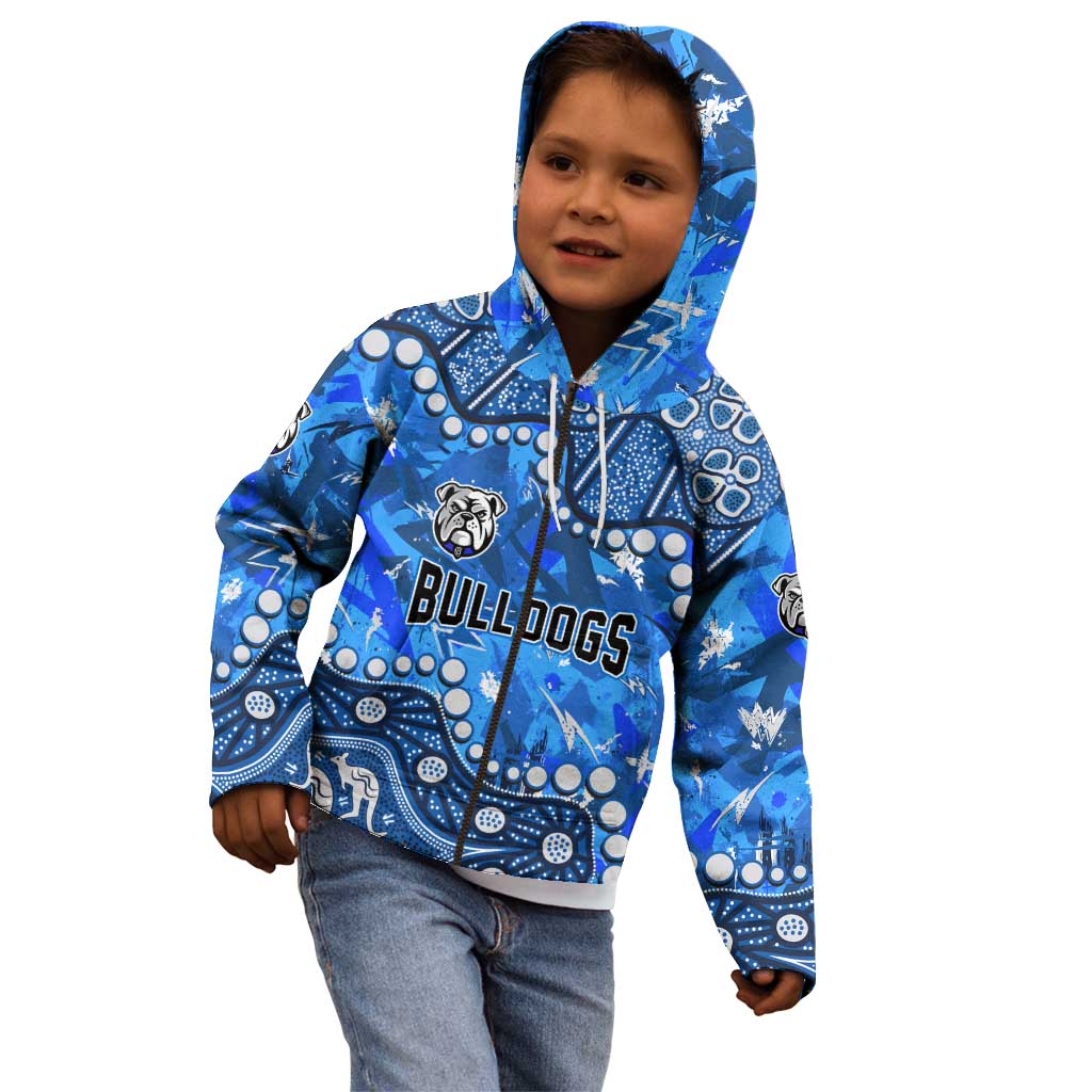 Personalized Canterbury-Bankstown Bulldogs Kid Hoodie Aboriginal Pattern with Graffiti Style Design