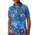 Personalized Canterbury-Bankstown Bulldogs Kid Polo Shirt Aboriginal Pattern with Graffiti Style Design