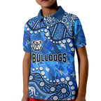 Personalized Canterbury-Bankstown Bulldogs Kid Polo Shirt Aboriginal Pattern with Graffiti Style Design