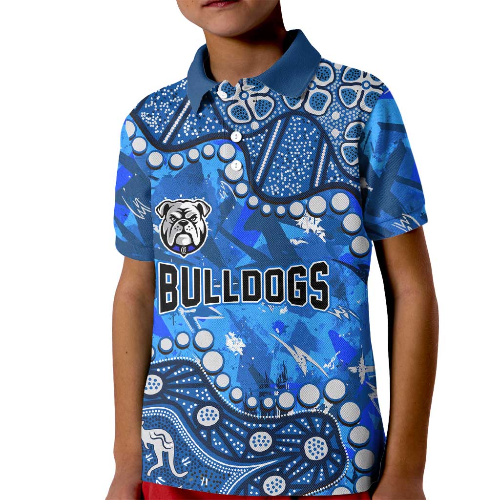 Personalized Canterbury-Bankstown Bulldogs Kid Polo Shirt Aboriginal Pattern with Graffiti Style Design