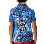 Personalized Canterbury-Bankstown Bulldogs Kid Polo Shirt Aboriginal Pattern with Graffiti Style Design