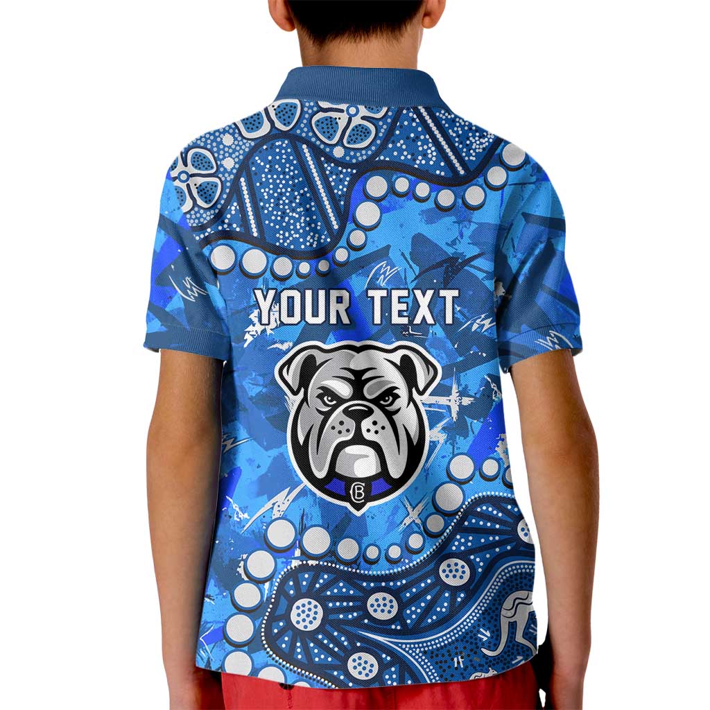 Personalized Canterbury-Bankstown Bulldogs Kid Polo Shirt Aboriginal Pattern with Graffiti Style Design