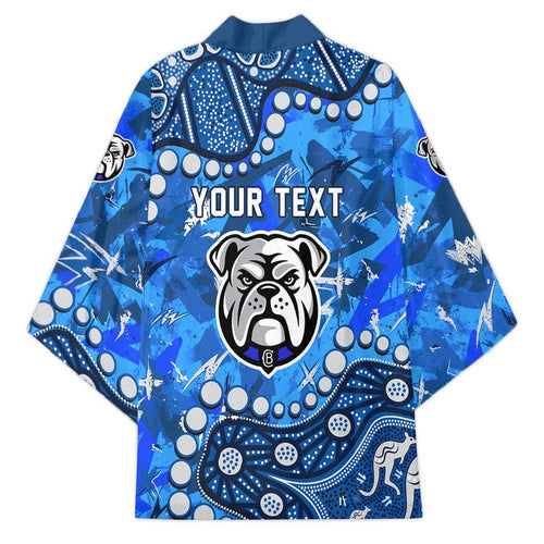 Personalized Canterbury-Bankstown Bulldogs Kimono Aboriginal Pattern with Graffiti Style Design