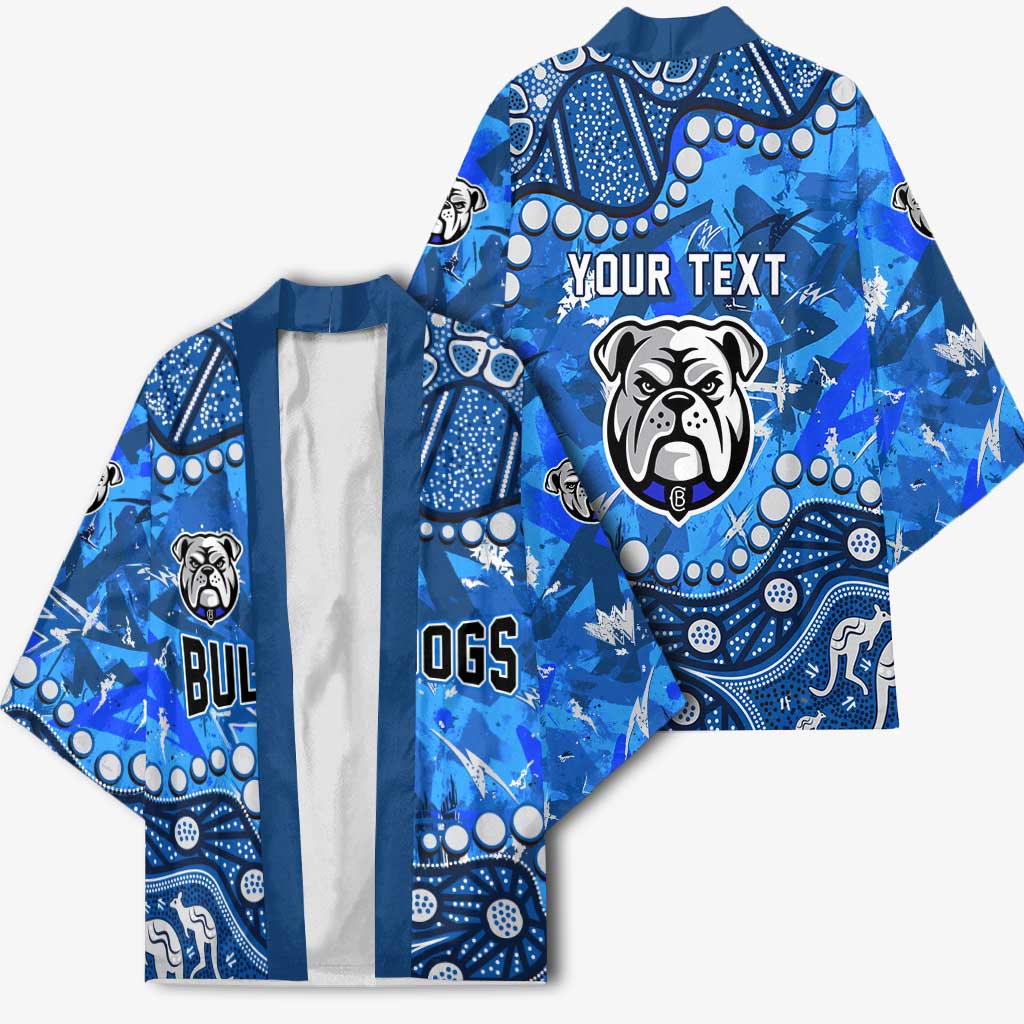 Personalized Canterbury-Bankstown Bulldogs Kimono Aboriginal Pattern with Graffiti Style Design