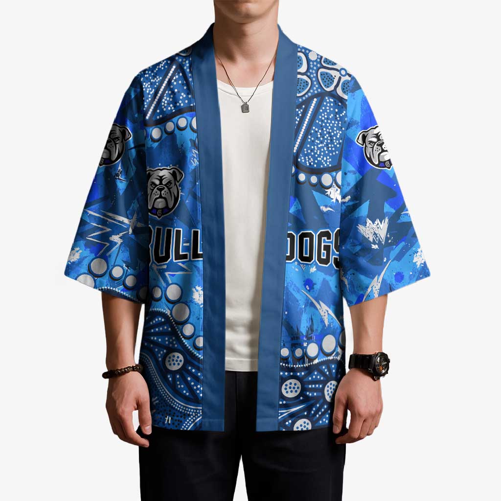 Personalized Canterbury-Bankstown Bulldogs Kimono Aboriginal Pattern with Graffiti Style Design