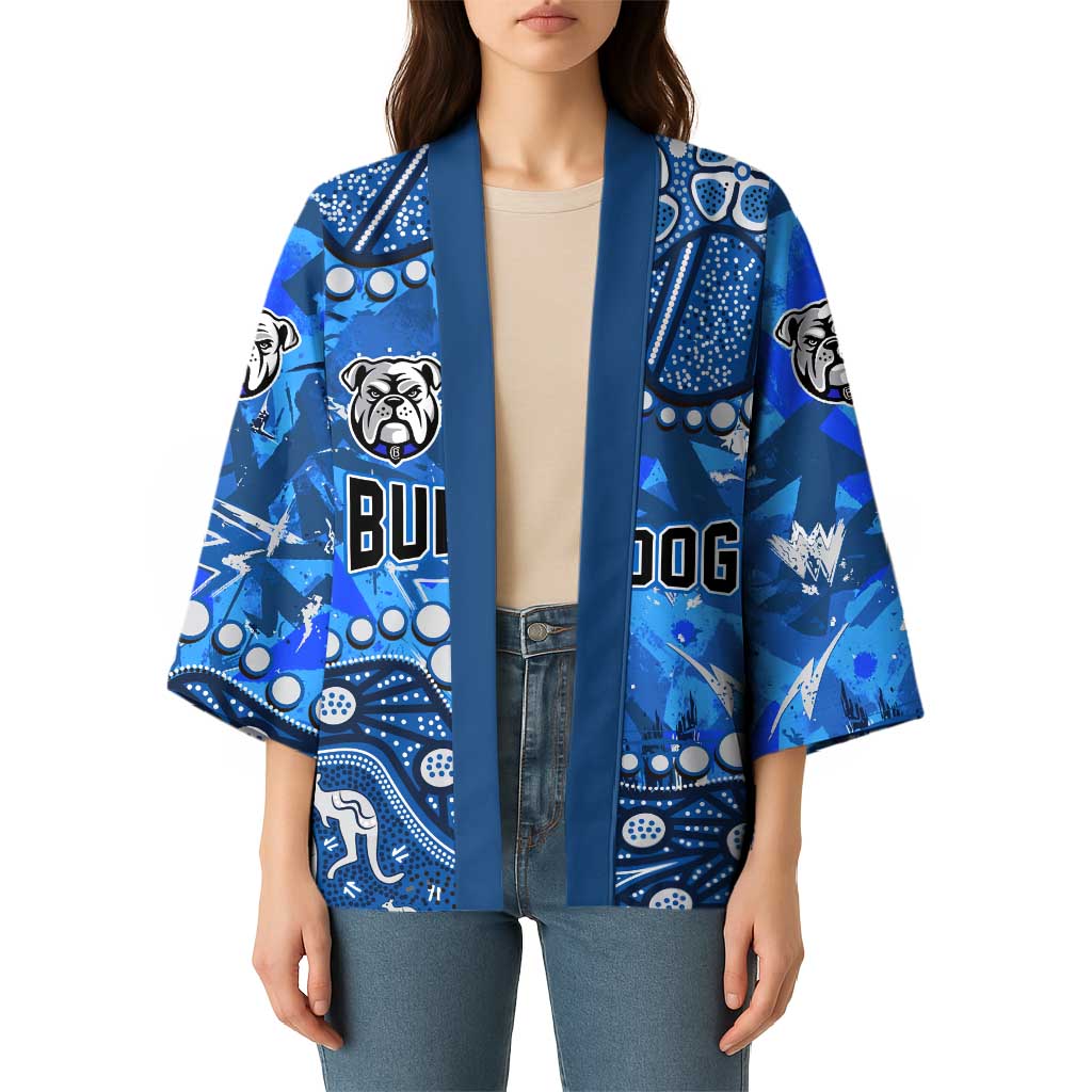 Personalized Canterbury-Bankstown Bulldogs Kimono Aboriginal Pattern with Graffiti Style Design
