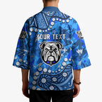 Personalized Canterbury-Bankstown Bulldogs Kimono Aboriginal Pattern with Graffiti Style Design