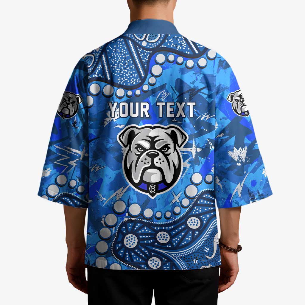 Personalized Canterbury-Bankstown Bulldogs Kimono Aboriginal Pattern with Graffiti Style Design