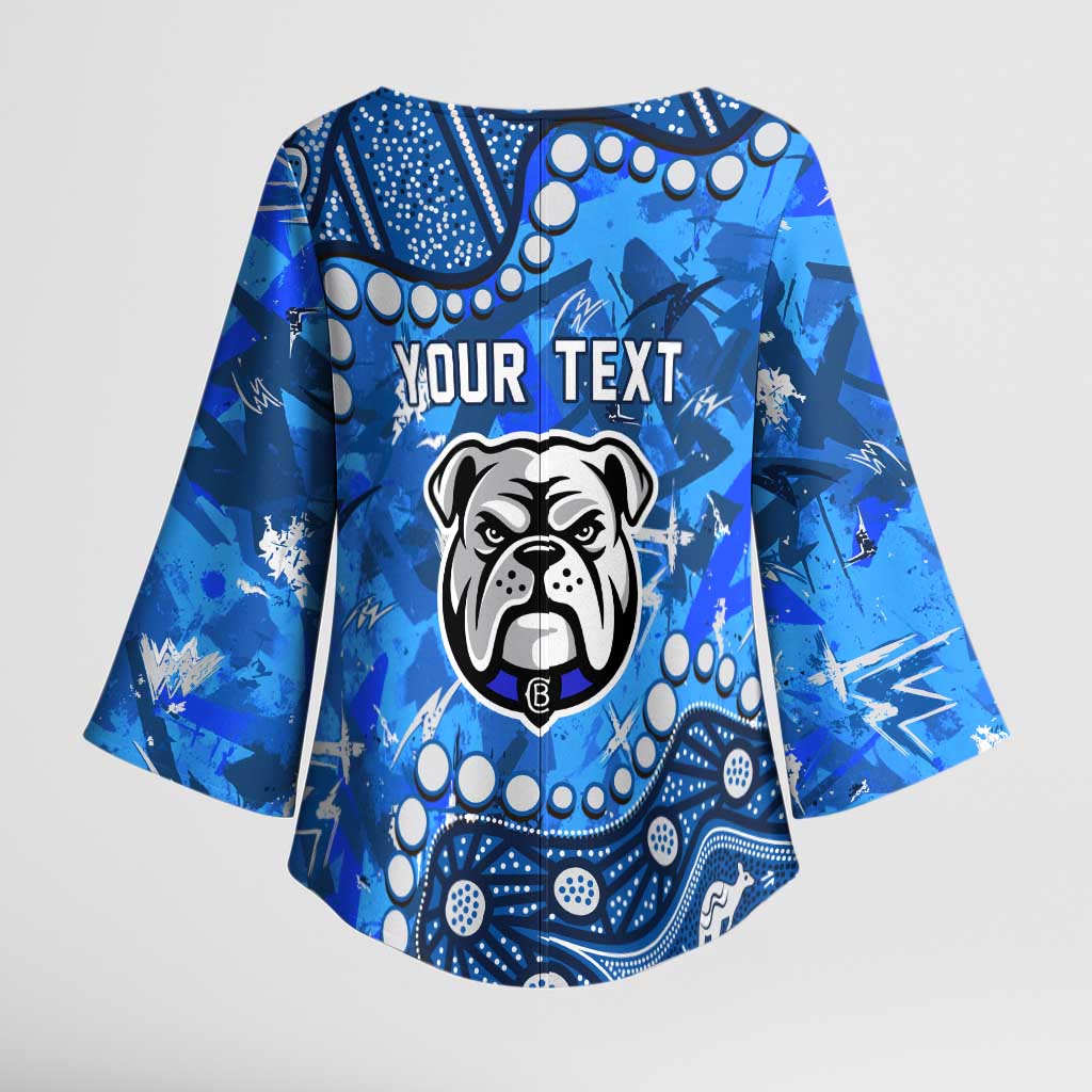 Personalized Canterbury-Bankstown Bulldogs Kimono Sleeve Blouse Aboriginal Pattern with Graffiti Style Design
