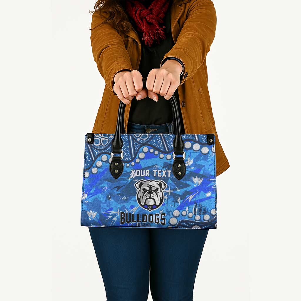 Personalized Canterbury-Bankstown Bulldogs Leather Bag Aboriginal Pattern with Graffiti Style Design