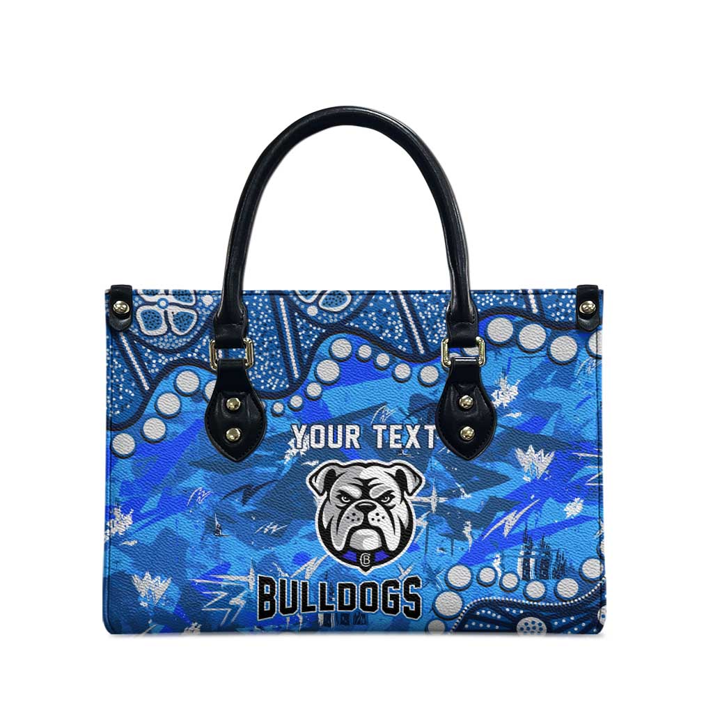 Personalized Canterbury-Bankstown Bulldogs Leather Bag Aboriginal Pattern with Graffiti Style Design