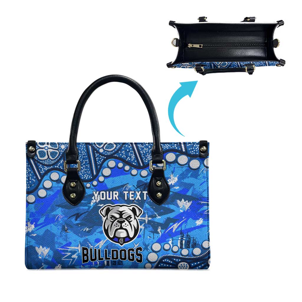 Personalized Canterbury-Bankstown Bulldogs Leather Bag Aboriginal Pattern with Graffiti Style Design