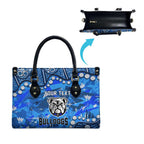 Personalized Canterbury-Bankstown Bulldogs Leather Bag Aboriginal Pattern with Graffiti Style Design