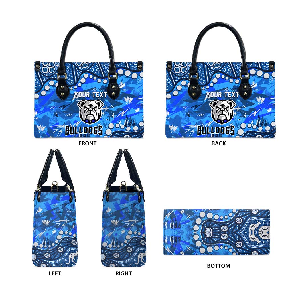 Personalized Canterbury-Bankstown Bulldogs Leather Bag Aboriginal Pattern with Graffiti Style Design