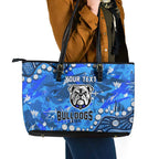 Personalized Canterbury-Bankstown Bulldogs Leather Tote Bag Aboriginal Pattern with Graffiti Style Design