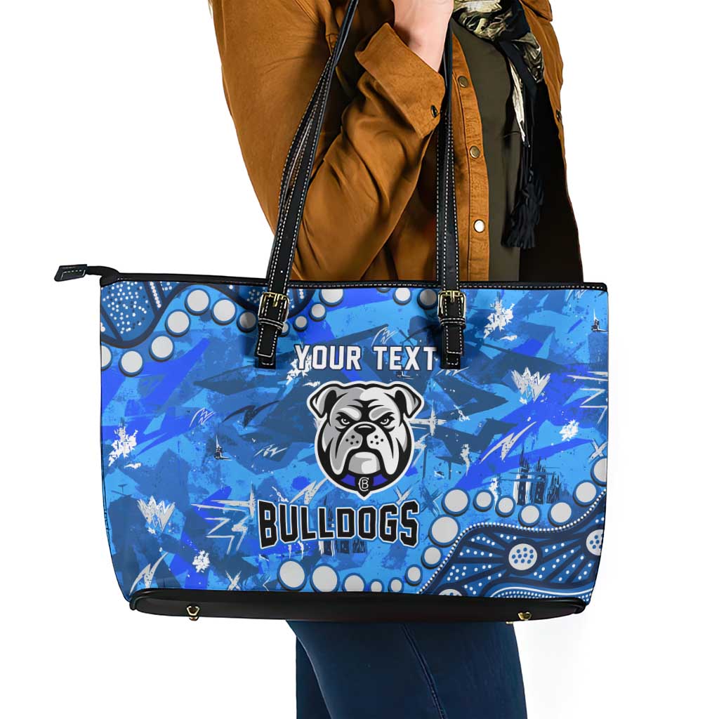 Personalized Canterbury-Bankstown Bulldogs Leather Tote Bag Aboriginal Pattern with Graffiti Style Design