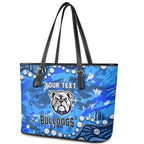 Personalized Canterbury-Bankstown Bulldogs Leather Tote Bag Aboriginal Pattern with Graffiti Style Design