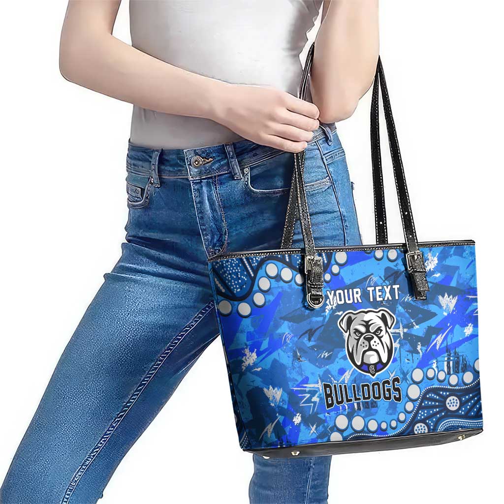 Personalized Canterbury-Bankstown Bulldogs Leather Tote Bag Aboriginal Pattern with Graffiti Style Design