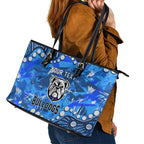 Personalized Canterbury-Bankstown Bulldogs Leather Tote Bag Aboriginal Pattern with Graffiti Style Design