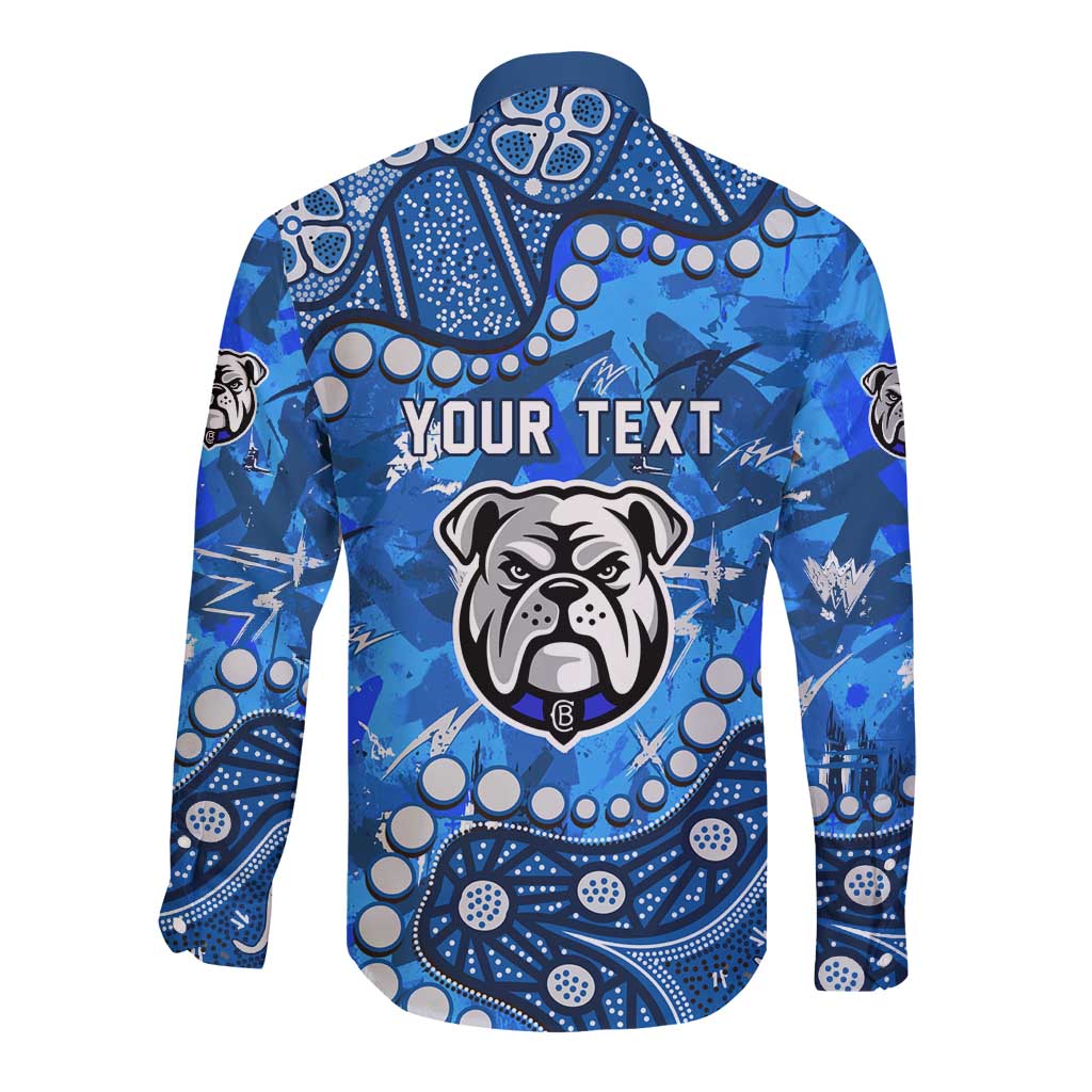 Personalized Canterbury-Bankstown Bulldogs Long Sleeve Button Shirt Aboriginal Pattern with Graffiti Style Design