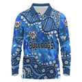 Personalized Canterbury-Bankstown Bulldogs Long Sleeve Polo Shirt Aboriginal Pattern with Graffiti Style Design