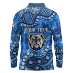 Personalized Canterbury-Bankstown Bulldogs Long Sleeve Polo Shirt Aboriginal Pattern with Graffiti Style Design