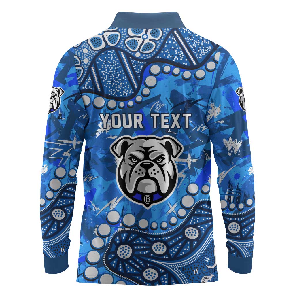 Personalized Canterbury-Bankstown Bulldogs Long Sleeve Polo Shirt Aboriginal Pattern with Graffiti Style Design