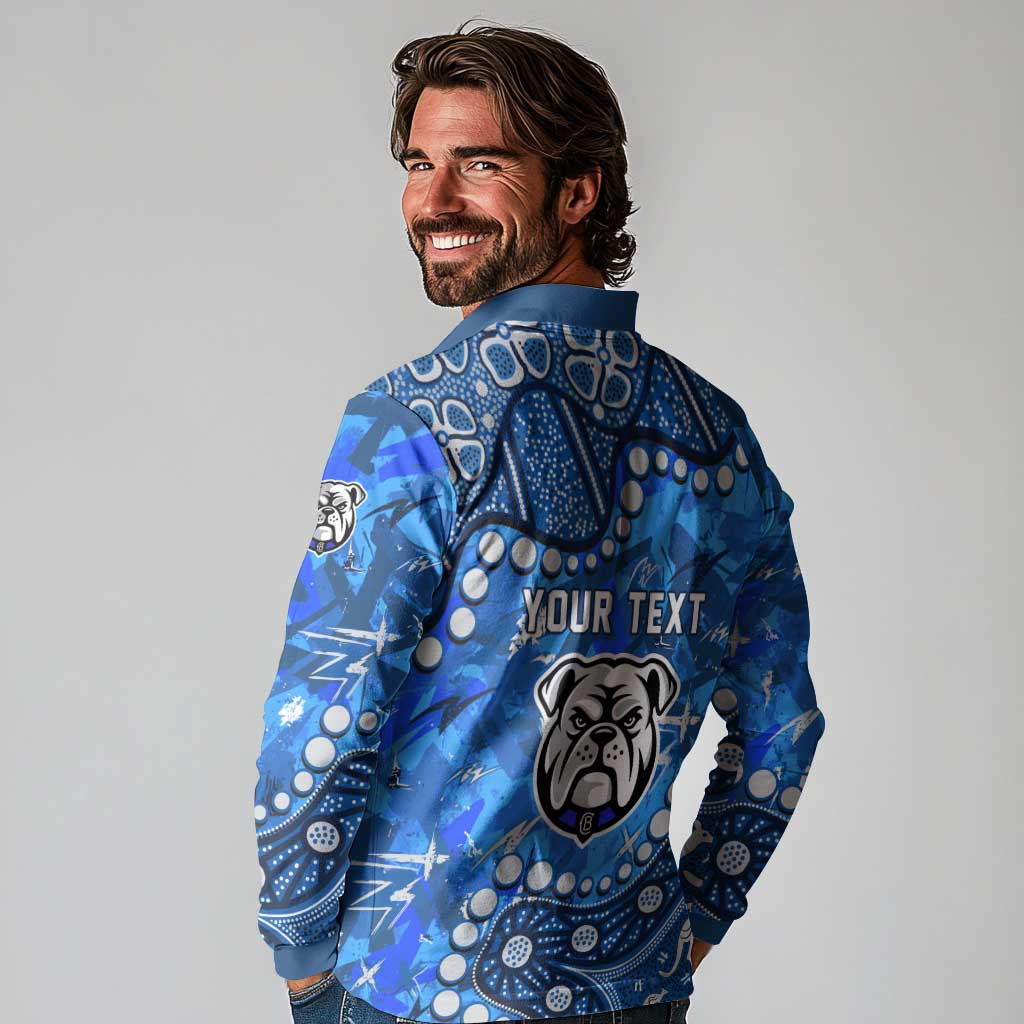 Personalized Canterbury-Bankstown Bulldogs Long Sleeve Polo Shirt Aboriginal Pattern with Graffiti Style Design