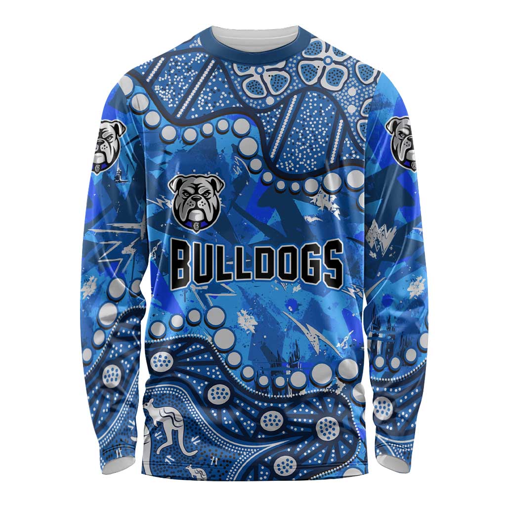 Personalized Canterbury-Bankstown Bulldogs Long Sleeve Shirt Aboriginal Pattern with Graffiti Style Design