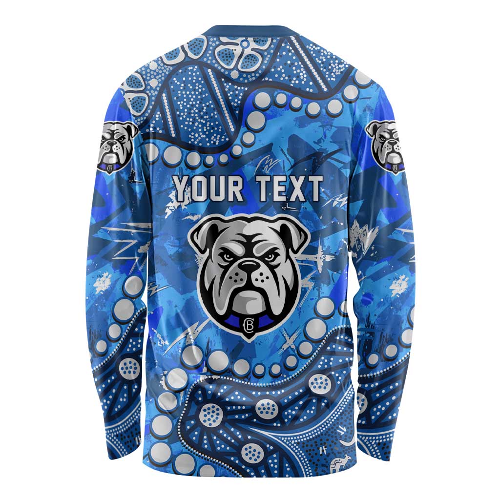 Personalized Canterbury-Bankstown Bulldogs Long Sleeve Shirt Aboriginal Pattern with Graffiti Style Design
