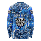 Personalized Canterbury-Bankstown Bulldogs Long Sleeve Shirt Aboriginal Pattern with Graffiti Style Design