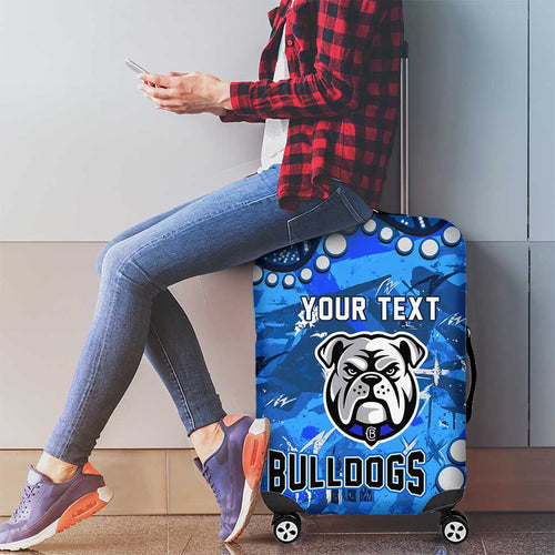 Personalized Canterbury-Bankstown Bulldogs Luggage Cover Aboriginal Pattern with Graffiti Style Design