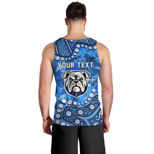 Personalized Canterbury-Bankstown Bulldogs Men Tank Top Aboriginal Pattern with Graffiti Style Design