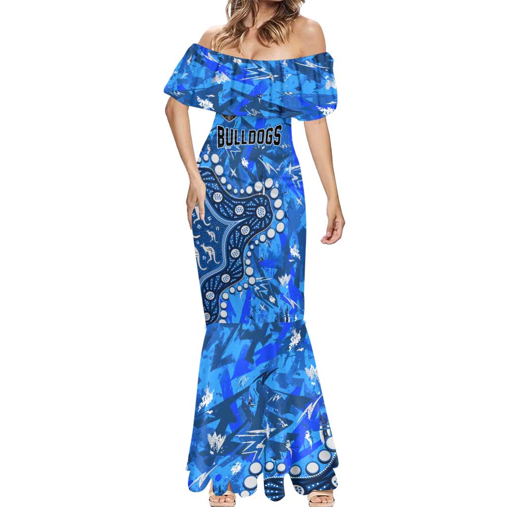 Personalized Canterbury-Bankstown Bulldogs Mermaid Dress Aboriginal Pattern with Graffiti Style Design