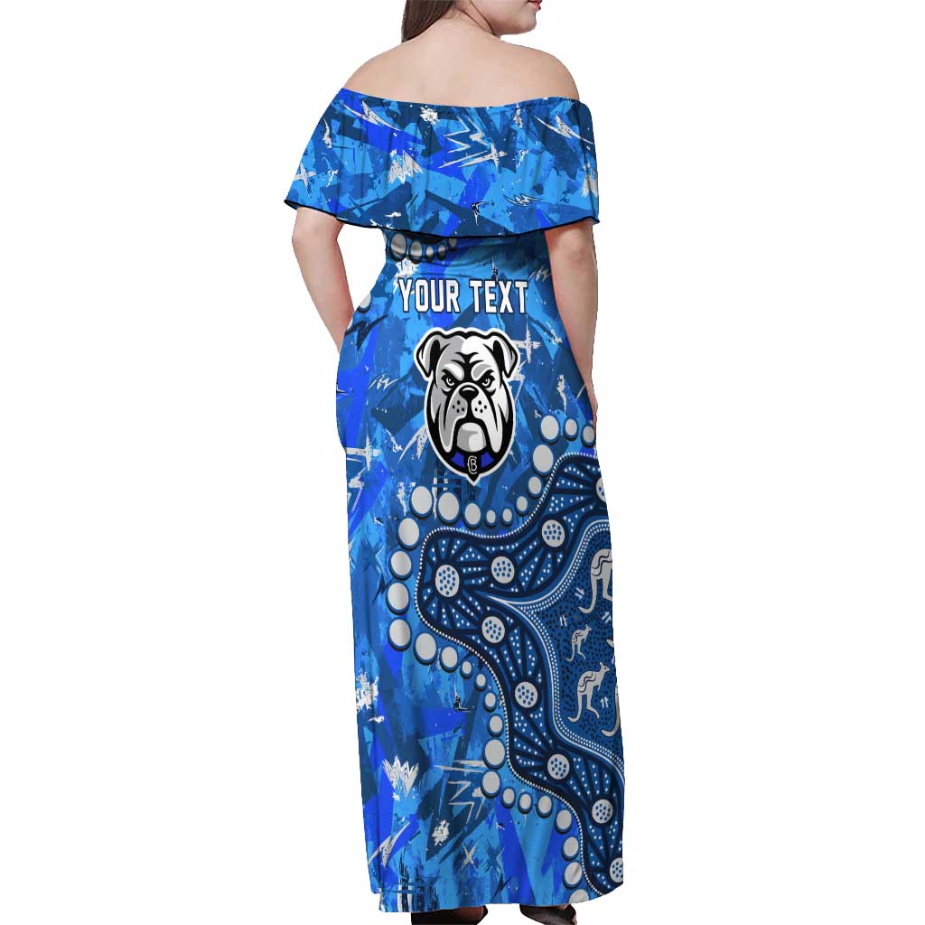 Personalized Canterbury-Bankstown Bulldogs Off Shoulder Maxi Dress Aboriginal Pattern with Graffiti Style Design