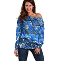 Personalized Canterbury-Bankstown Bulldogs Off Shoulder Sweater Aboriginal Pattern with Graffiti Style Design