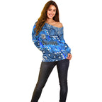 Personalized Canterbury-Bankstown Bulldogs Off Shoulder Sweater Aboriginal Pattern with Graffiti Style Design
