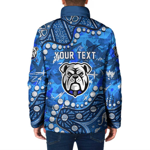 Personalized Canterbury-Bankstown Bulldogs Padded Jacket Aboriginal Pattern with Graffiti Style Design