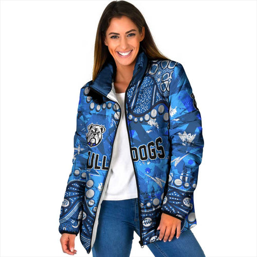 Personalized Canterbury-Bankstown Bulldogs Padded Jacket Aboriginal Pattern with Graffiti Style Design