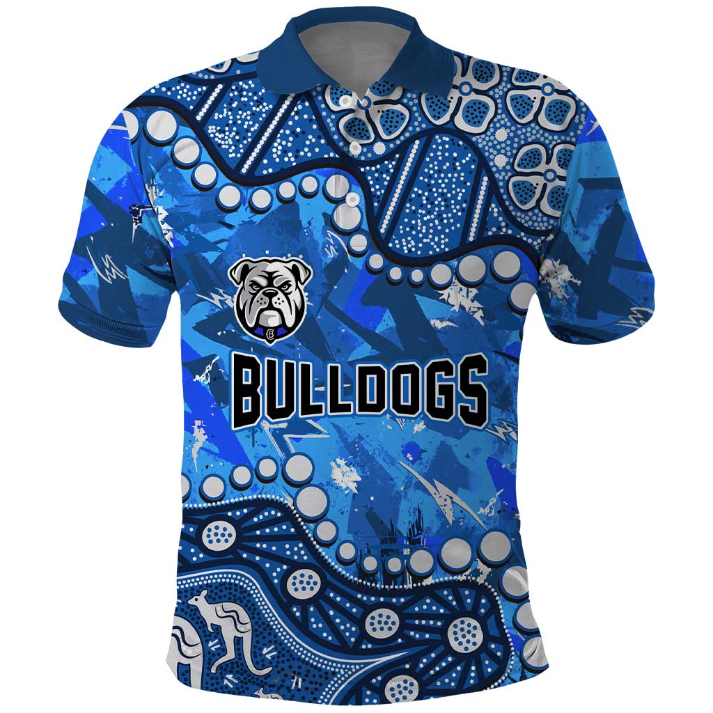 Personalized Canterbury-Bankstown Bulldogs Polo Shirt Aboriginal Pattern with Graffiti Style Design