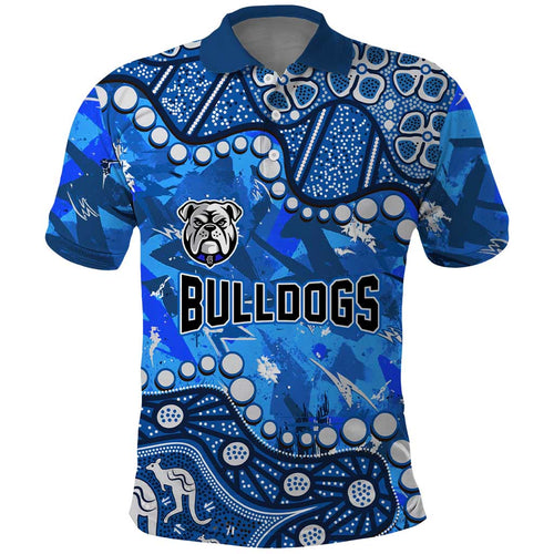 Personalized Canterbury-Bankstown Bulldogs Polo Shirt Aboriginal Pattern with Graffiti Style Design