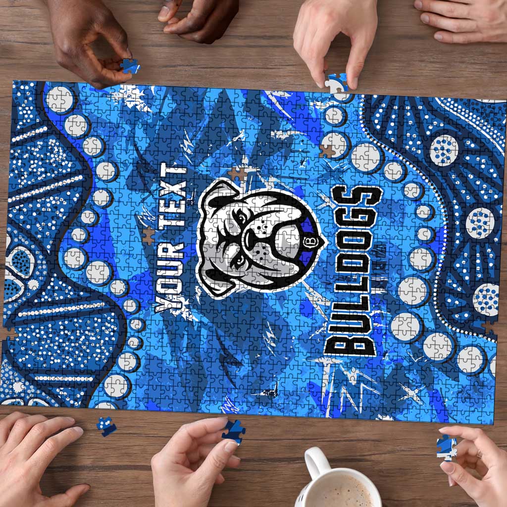 Personalized Canterbury-Bankstown Bulldogs Puzzle Aboriginal Pattern with Graffiti Style Design