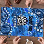 Personalized Canterbury-Bankstown Bulldogs Puzzle Aboriginal Pattern with Graffiti Style Design