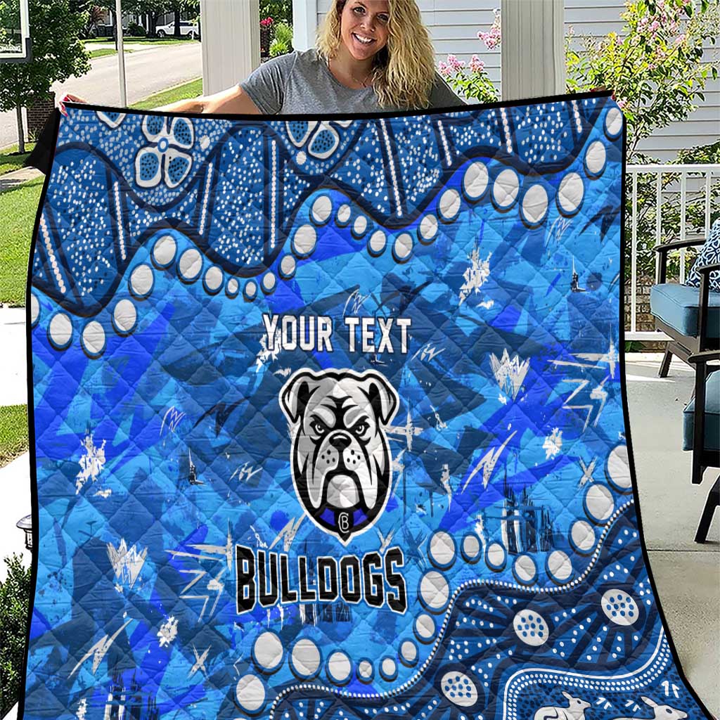 Personalized Canterbury-Bankstown Bulldogs Quilt Aboriginal Pattern with Graffiti Style Design