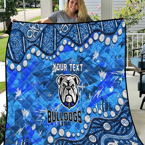 Personalized Canterbury-Bankstown Bulldogs Quilt Aboriginal Pattern with Graffiti Style Design
