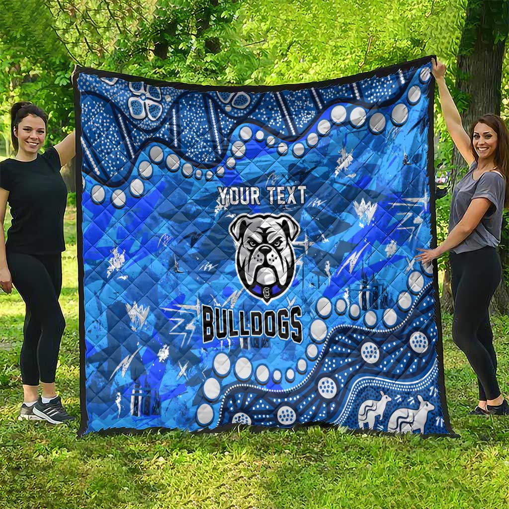 Personalized Canterbury-Bankstown Bulldogs Quilt Aboriginal Pattern with Graffiti Style Design
