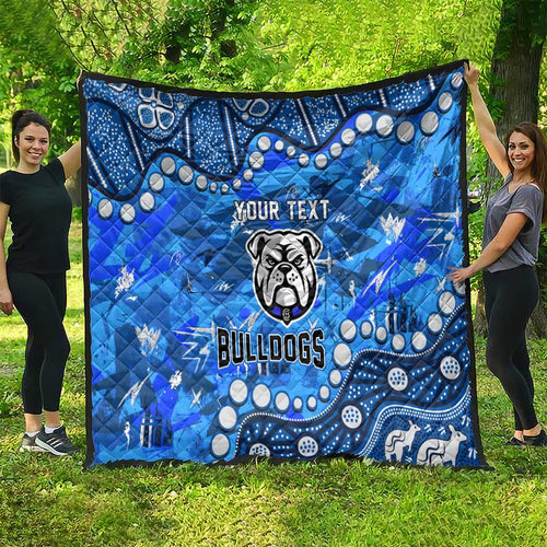 Personalized Canterbury-Bankstown Bulldogs Quilt Aboriginal Pattern with Graffiti Style Design