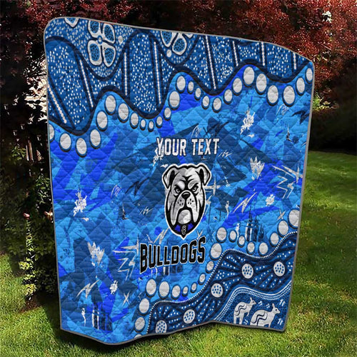 Personalized Canterbury-Bankstown Bulldogs Quilt Aboriginal Pattern with Graffiti Style Design